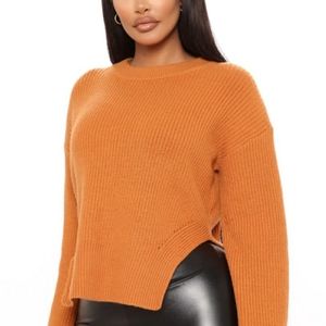 Pumpkin Orange knit sweater xs